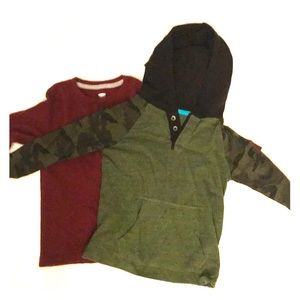 Two size 5 boys Old Navy long sleeve shirts